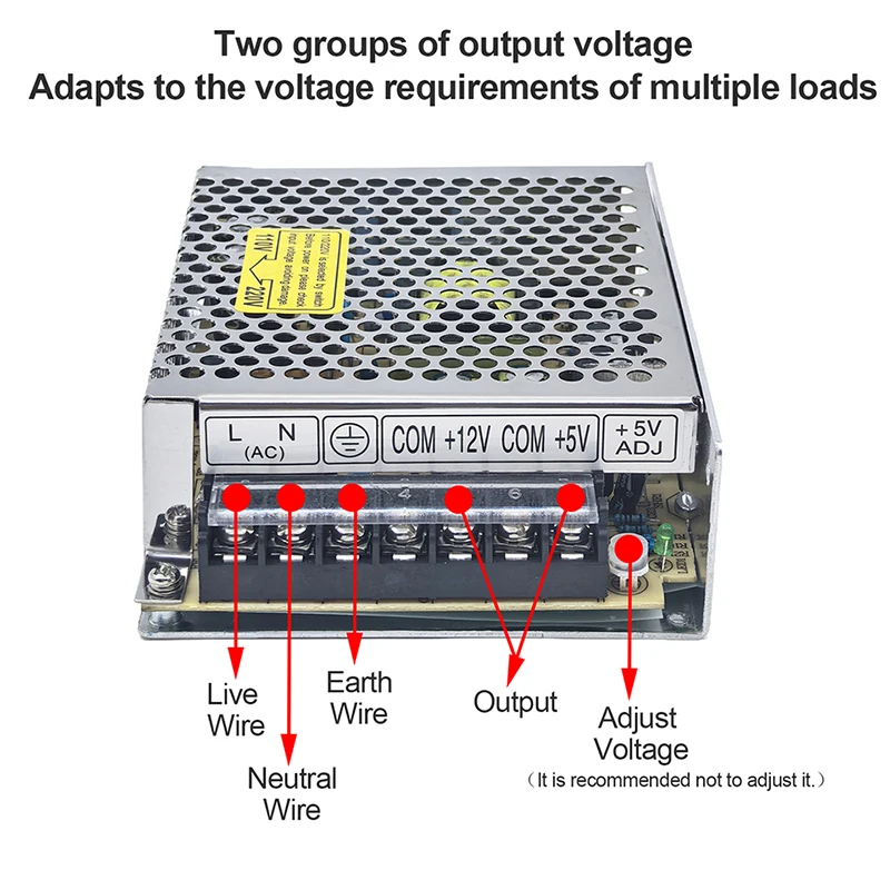 Dual 30 Watt 5V 12V Dual Output AC DC Mode Switching Power Supply SMPS D-30 Light Transformer AC 110V 220V