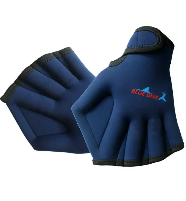 1 Pair Adjustable Neoprene Webbed Swimming Gloves Aquatic Fit SwimPaddles Snorkeling Diving Hand Web Water Gloves Half Finger