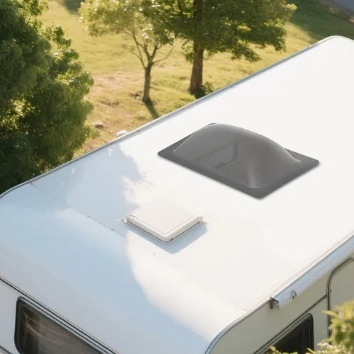 قبة خارجية RV Skylight مناسبة للتخييم، غطاء كمبيوتر أسود شفاف مقاس 18 × 26 بوصة مع معالجة مقاومة للأشعة فوق البنفسجية، بديل مباشر