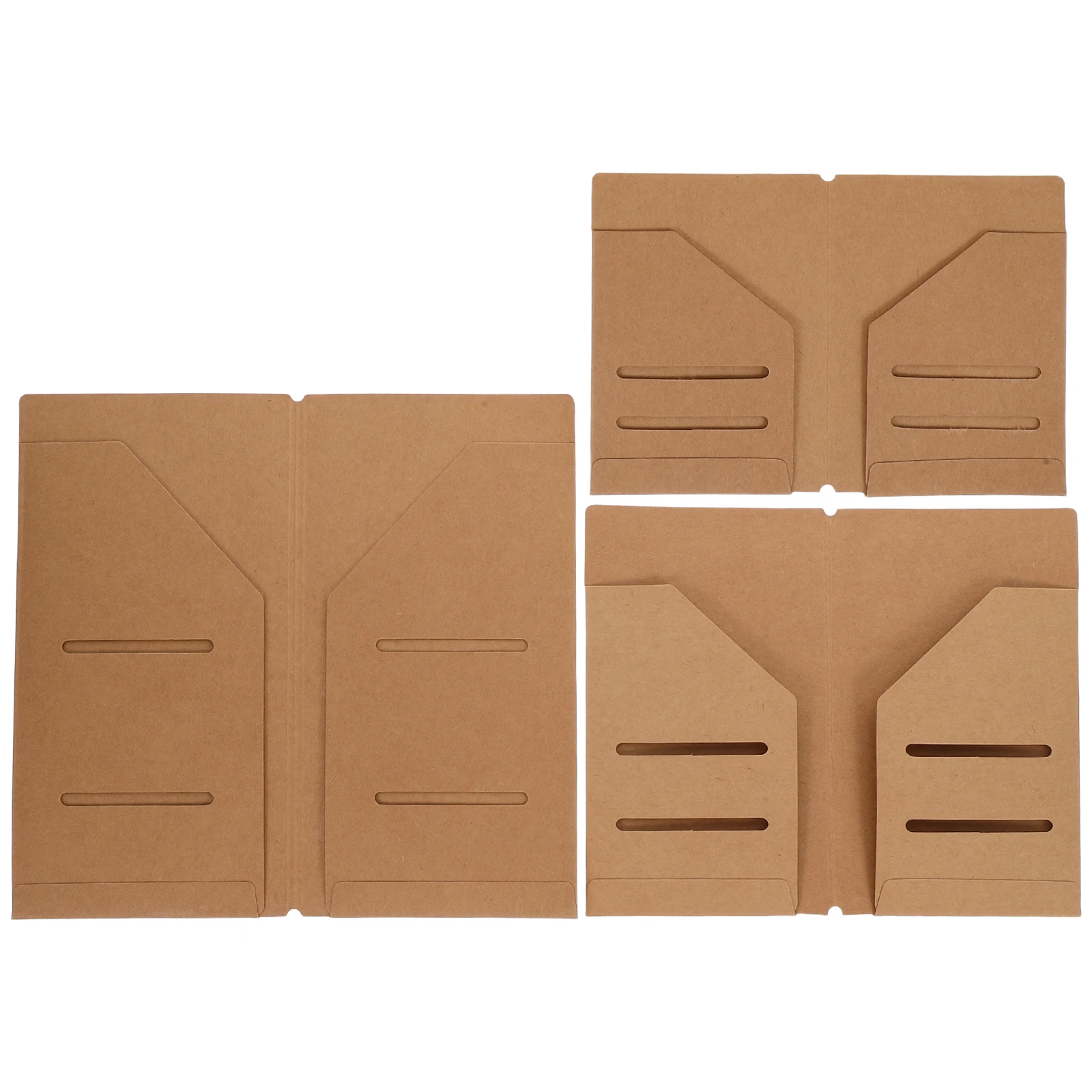 

3Pcs Kraft Paper Organizer Folder Document Holder for Receipts Cards Credit Travel Visas Tickets Bills Storage Multifunctional