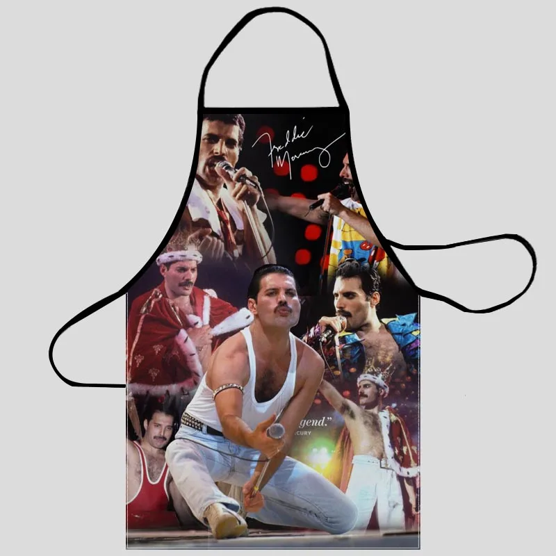 Freddie Mercury Schürze, Küchenschürzen für Damen, Vliesstoff, Reinigungsschürze, Zubehör für die Küche zu Hause