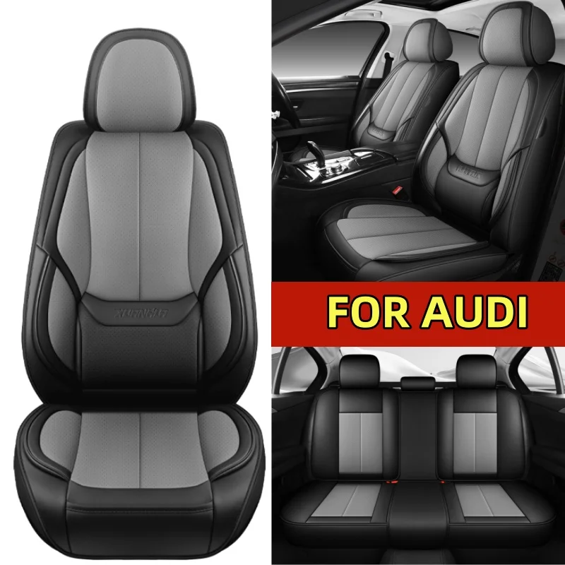 

Чехол на сиденье автомобиля для AUDI A5 2011-2024, высококачественный чехол из искусственной кожи, водонепроницаемый, износостойкий, весь автомобильный 5-местный чехол на подушку