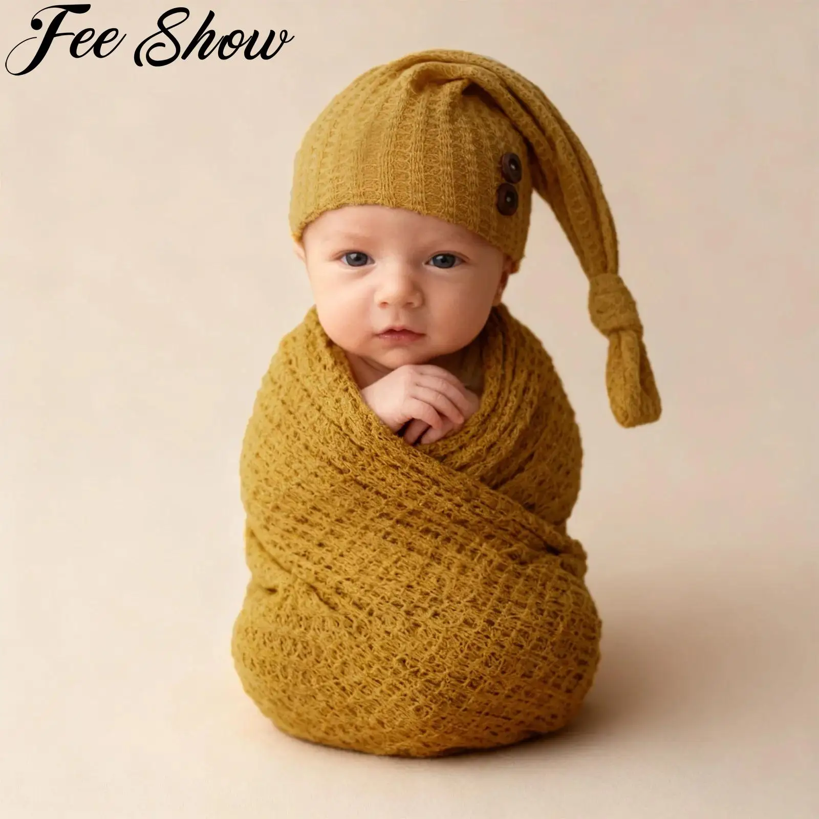 

Одеяло для фотосъемки новорожденных, вязаные накидки для фотосессии для маленьких мальчиков и девочек, эластичное вязаное крючком одеяло с шапкой, реквизит для детской фотосессии, аксессуары