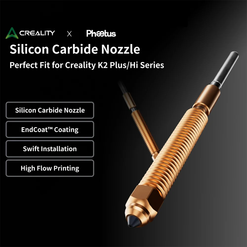 

Phaetus Silicon Carbide For Creality K2 Plus Nozzle Quick-Swap Nozzle Kit All-metal Design For Creality K2 Plus 3D Printer Acces