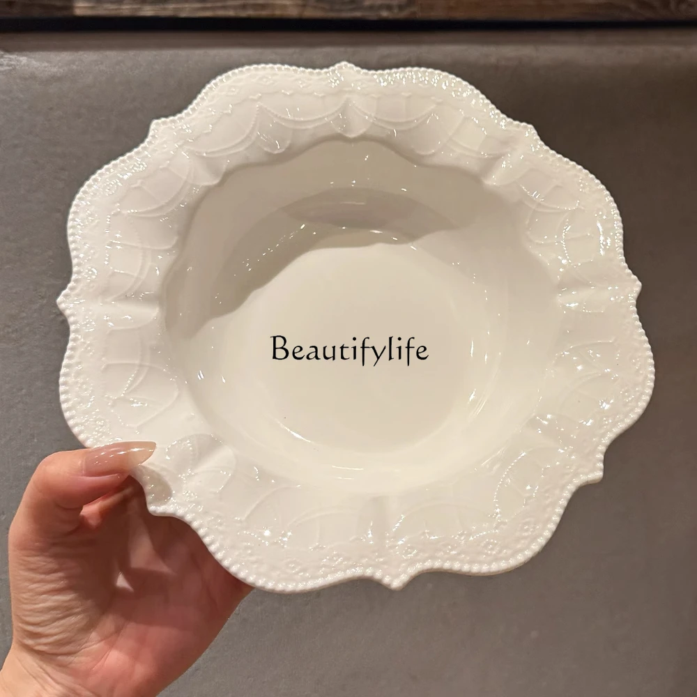 

French Dream Waltz Royal Relief Light Luxury Lace Straw Hat Plate