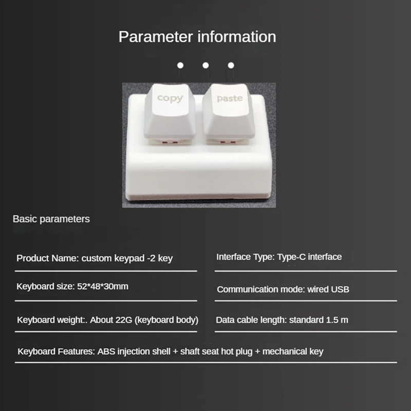 Macro Programming Keyboard RGB Custom 2 Keys Keyboard Mini Copy And Paste OSU Keyboard Gaming Hotswap Keypad