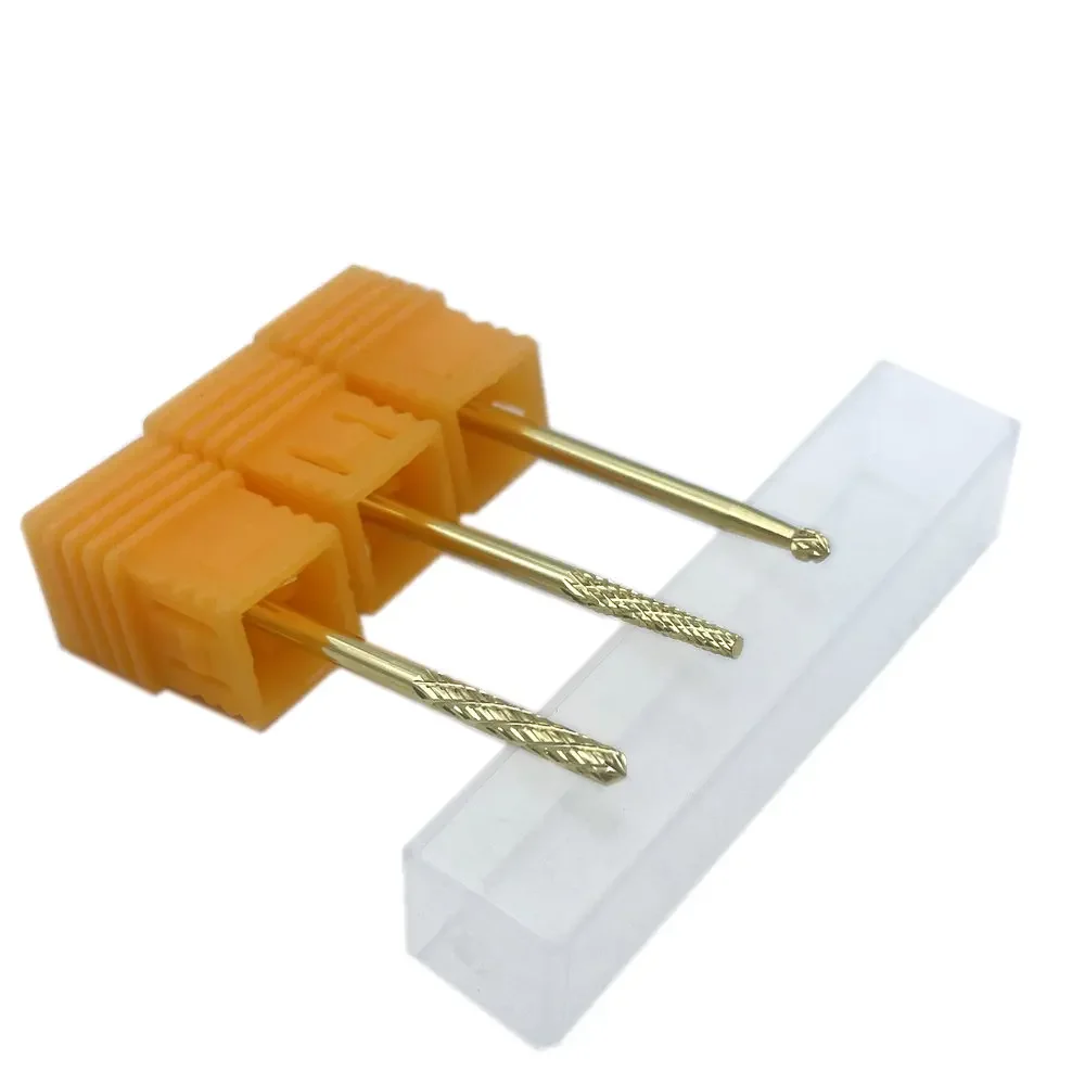 골드 텅스텐 카바이드 버 네일 드릴 비트 커터 전기 드릴 매니큐어 기계 손톱 액세서리 Puntas Para Drill Manicura