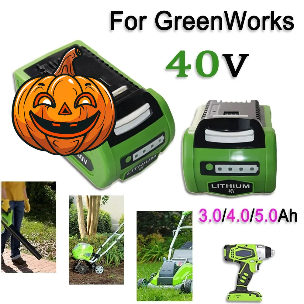 

40V 10J Li-ion rechargeable battery 3.0 4.0 5.0Ah suitable for GreEnworks 29462 29472 29282G Max Gmax lawn mower power tools