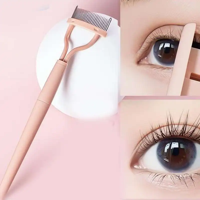 New Double Head Eyelash Curler Makeup Lash Separator Mascara Curl Foldable Metal Teeth Eyelash Brush Combs Beauty Makeup Tools