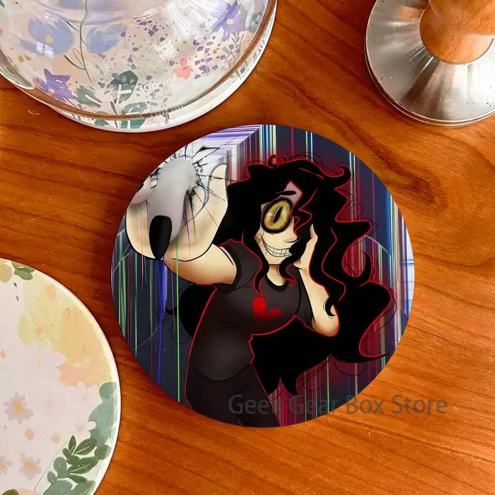 Horror Game John Doe Wood Coaster Set - Heat Resistant For Tea & Coffee, Home Cafe Decor Holiday Gift