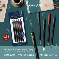 Japan ZEBRA SARASA NANO Gel Pen 0.3/0.38mm Ultra Fine Smooth Writing Ballpoint Pen with Soft Grip&Clip Student Office Stationery