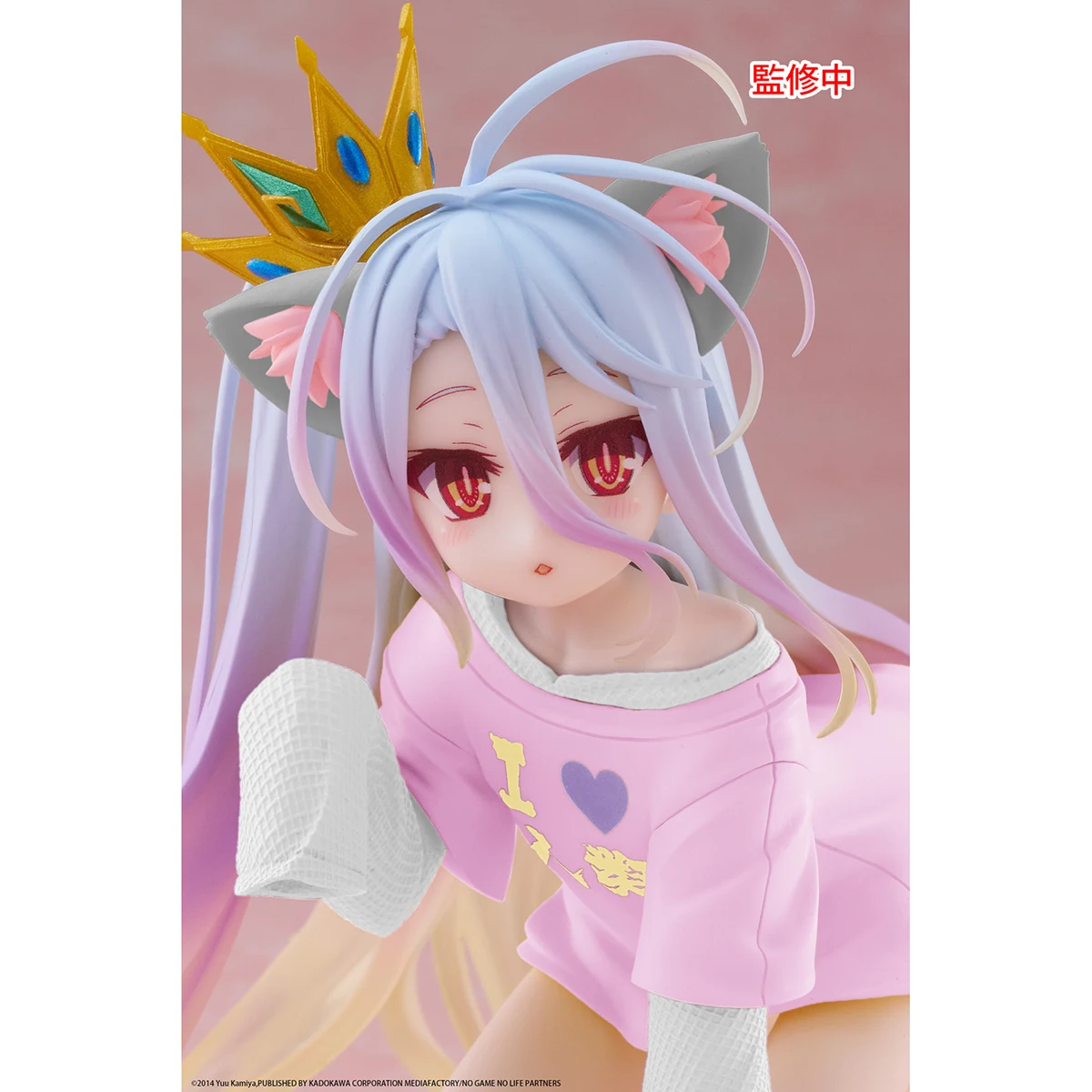 TAITO Desktop Cute No Game No Life Shiro Nekomimi T-shirt ver. Vernieuwing Collectible Anime Figuur Model Toy Bishoujo Ornamenten