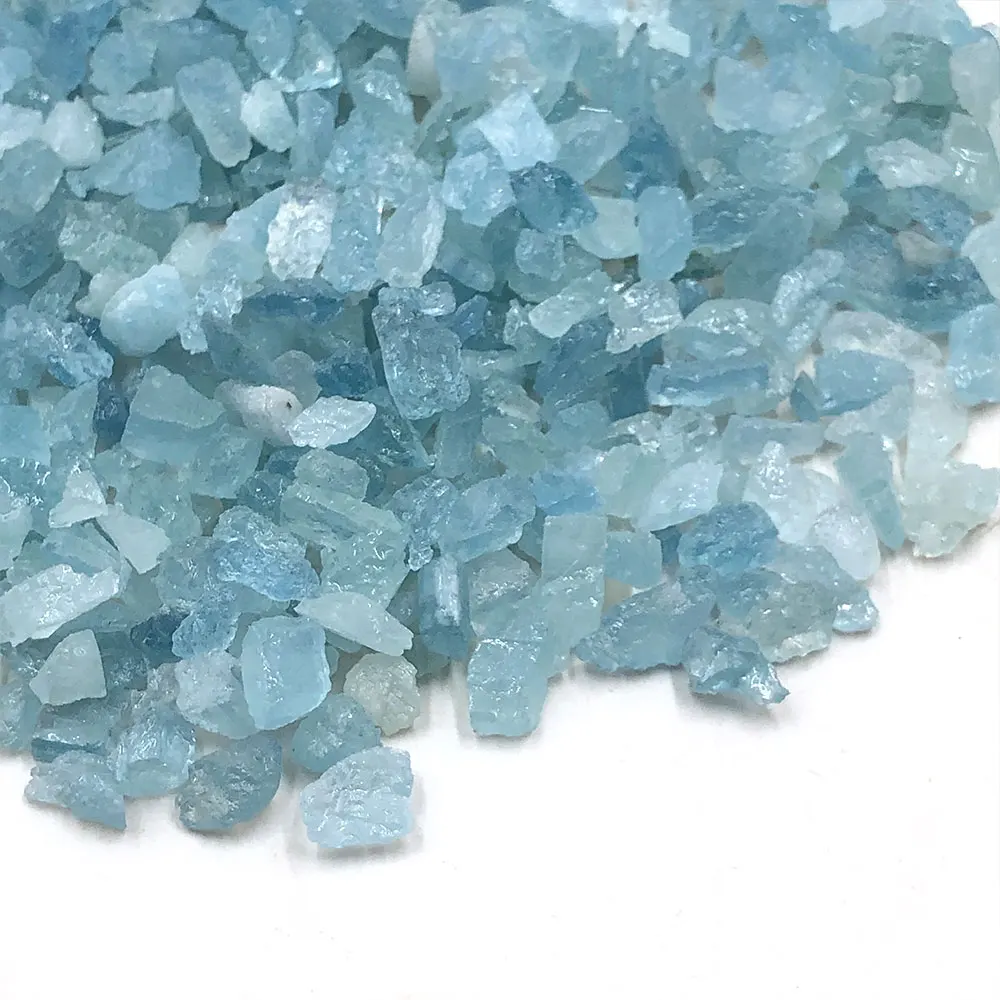 20g/Pack Natural Aquamarine Raw Stone Chips Gravel Crystals Quartz Collectible Mineral Specimen Healing Gemstone Home Room Decor