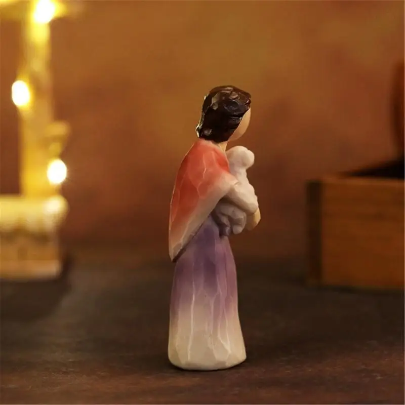652F Christmas Nativity Figurines Holy Family Figure with Donkey Nativity Figures