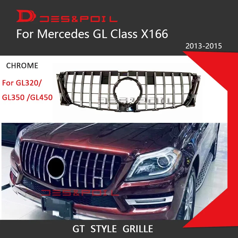 GL Class Amg GT Grill Grille For Mercedes Benz X166 Auto Car Styling 2013-2015 GL320 GL350 GL450 GL500 GL550 GL63 AMG