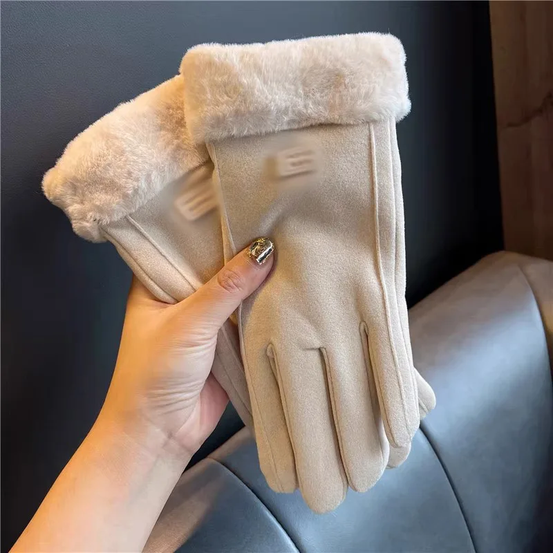 Gloves Warm Thermal Cable Women Elastic Touchscreen Knit Winter For Driving Cuff Gloves Mittens Men Winter Warm Women Gloves