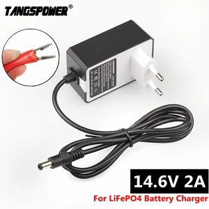 Pengisi Daya Baterai 14.6 V 2A LiFePO4 Untuk Pengisi Daya Baterai 12V 12.8 V LiFePO4 Konektor DC 5.5 mm*2.1 mm dengan klip Buaya 6 pengisi daya dc dc penjualan terbaik lifepo4 - №