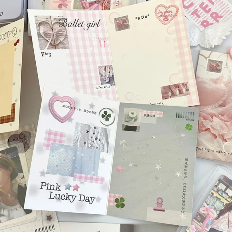 10Pcs Folded Invitation Card Set Ins Retro Japanese Style Gift Wrapping Shipping Message Note Cards