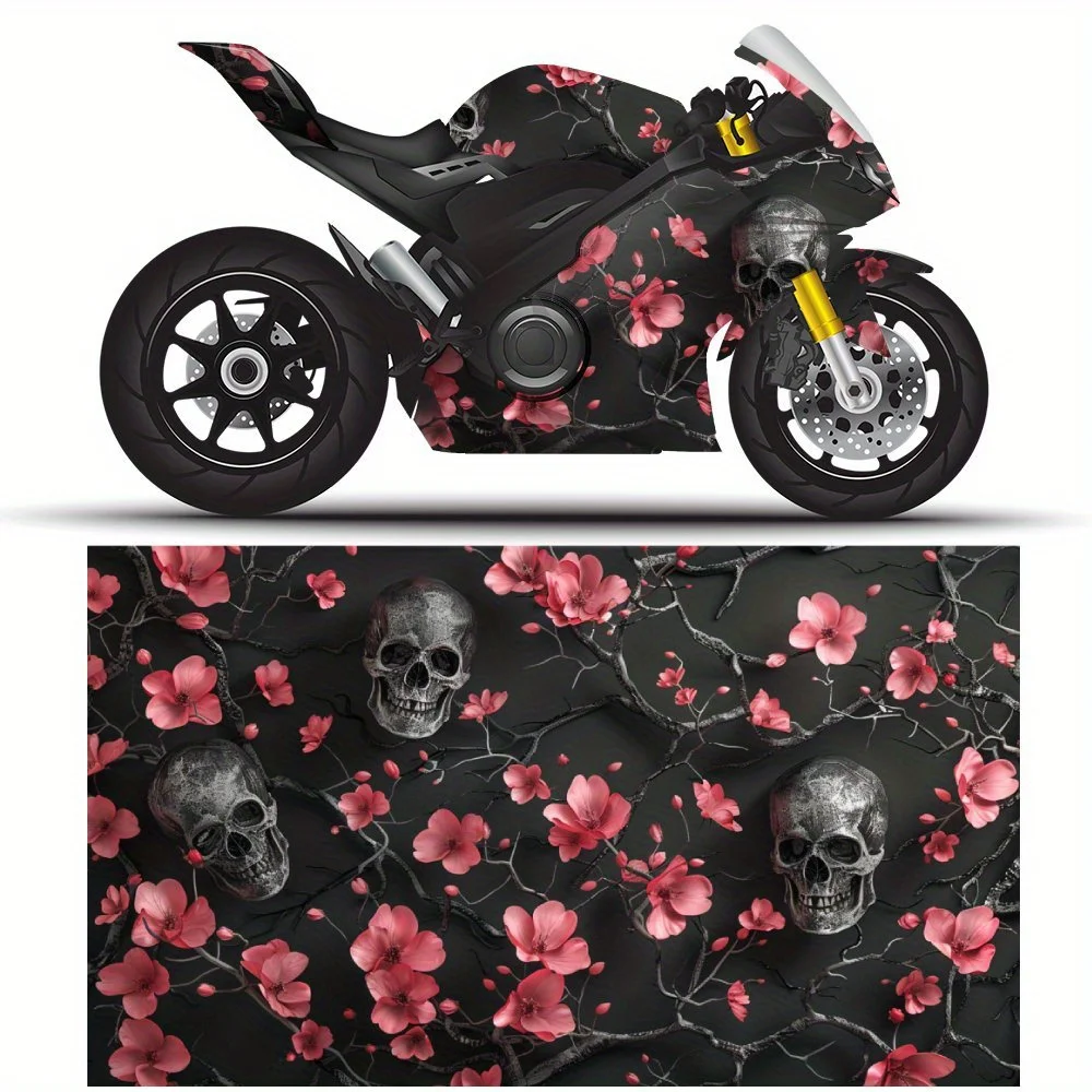

Наклейки для мотоциклов Dark Rose and Skull Dream, прочные автомобильные виниловые обертки, подходящие для большинства автомобилей, наклейка на кузов автомобиля