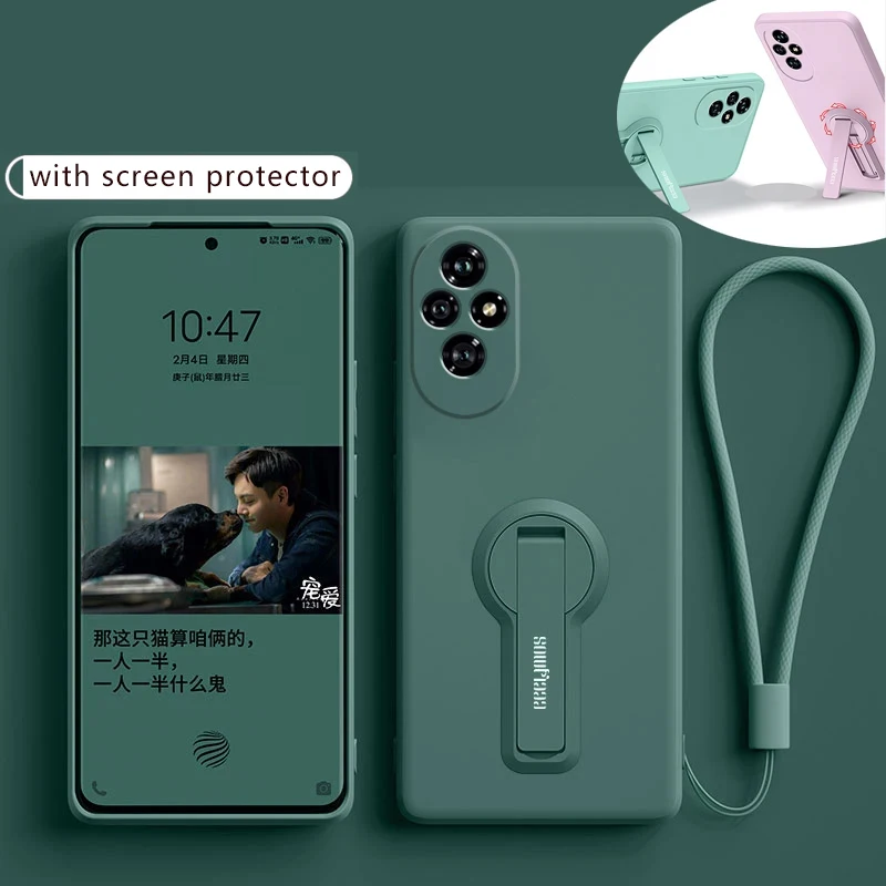 حافظة هاتف لهاتف Honor 200 Pro Lite Honor200 حافظة من السيليكون السائل غطاء خلفي واقٍ مع طبقة حماية للشاشة