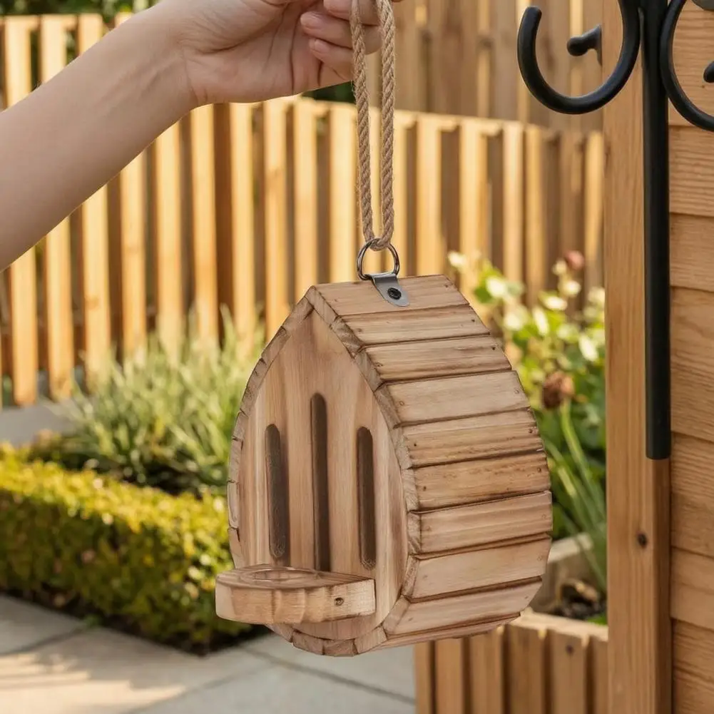 Teardrop Shaped Butterfly House Wooden Butterfly House Feeder Teardrop Shaped Outdoor Pollinator for Decoration for Winter