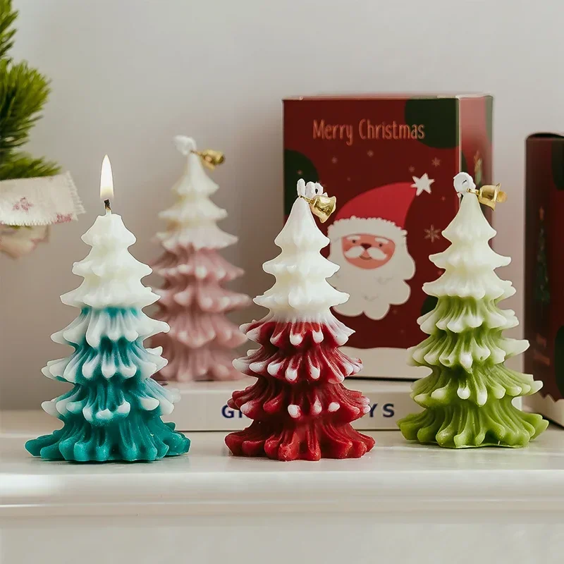 1/5/10/20Pcs Christmas Tree Scented Candles Silicone Mold DIY Handmade Mold for Candle Making 3D Christmas Tree Ornaments Resin