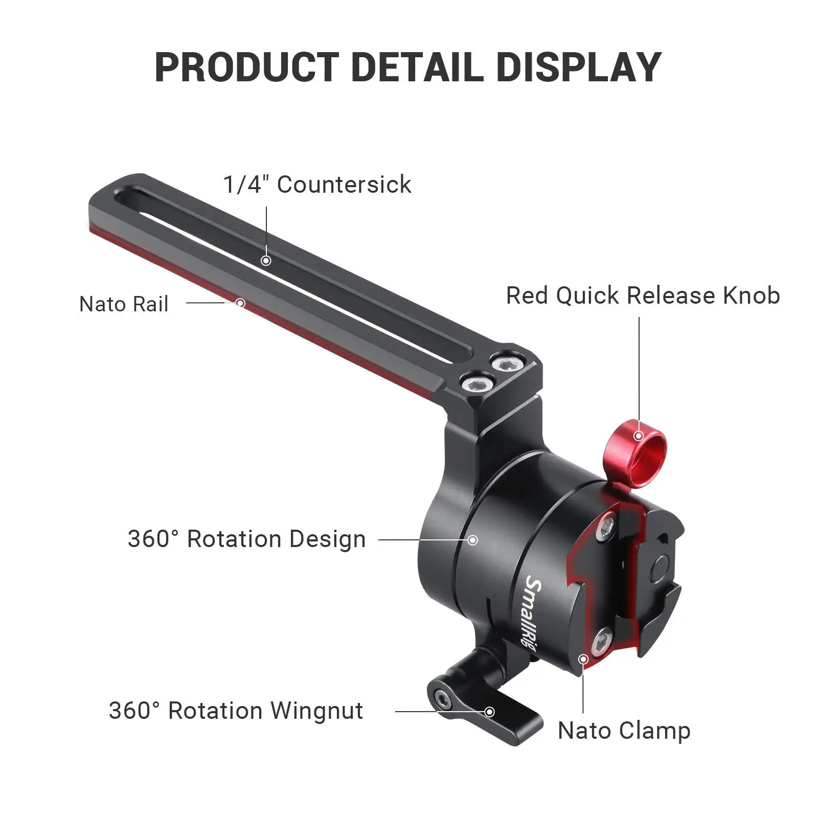 SmallRig Quick Release Clamp Adjustable EVF Mount with NATO Rail DSLR Camera Monitor Holder 2113