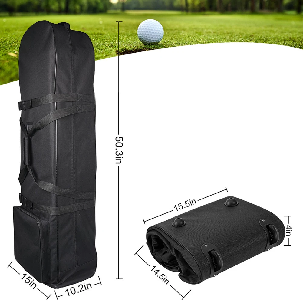 Golf Aviation Travel Bag With Wheels Large Capacity Club Cover Foldable Lightweight 900D Oxford Airplane Travelling Ball Bags