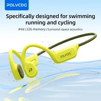 POLVCDG X9 auriculares de conducción ósea IPX8 auriculares abiertos impermeables para natación 32G auriculares colgantes para tenis correr ciclismo