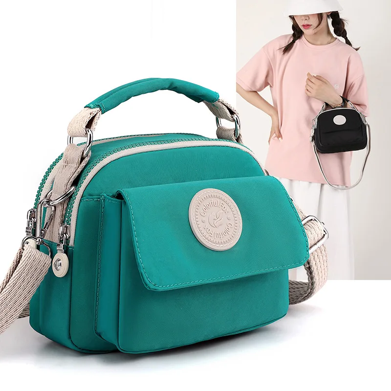 Ladies' fashionable multi-pocket crossbody bag, Japanese minimalist water-resistant lipstick, loose change portable handbag