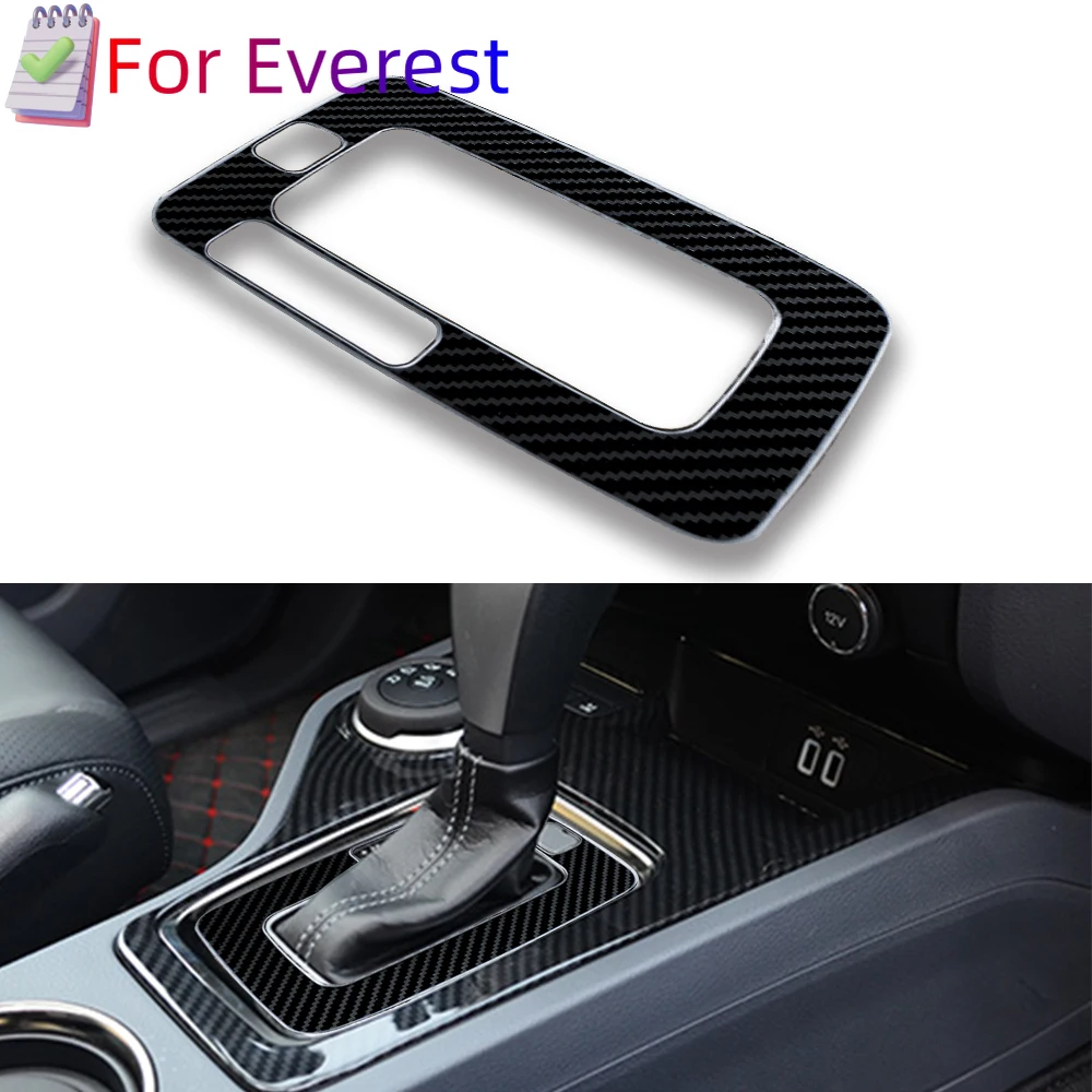 Carbon Fiber Car Gear Head Shift Panel Cover for Ford Ranger Everest Endeavour 2015-2021 LHD Gear Decoration Accessories