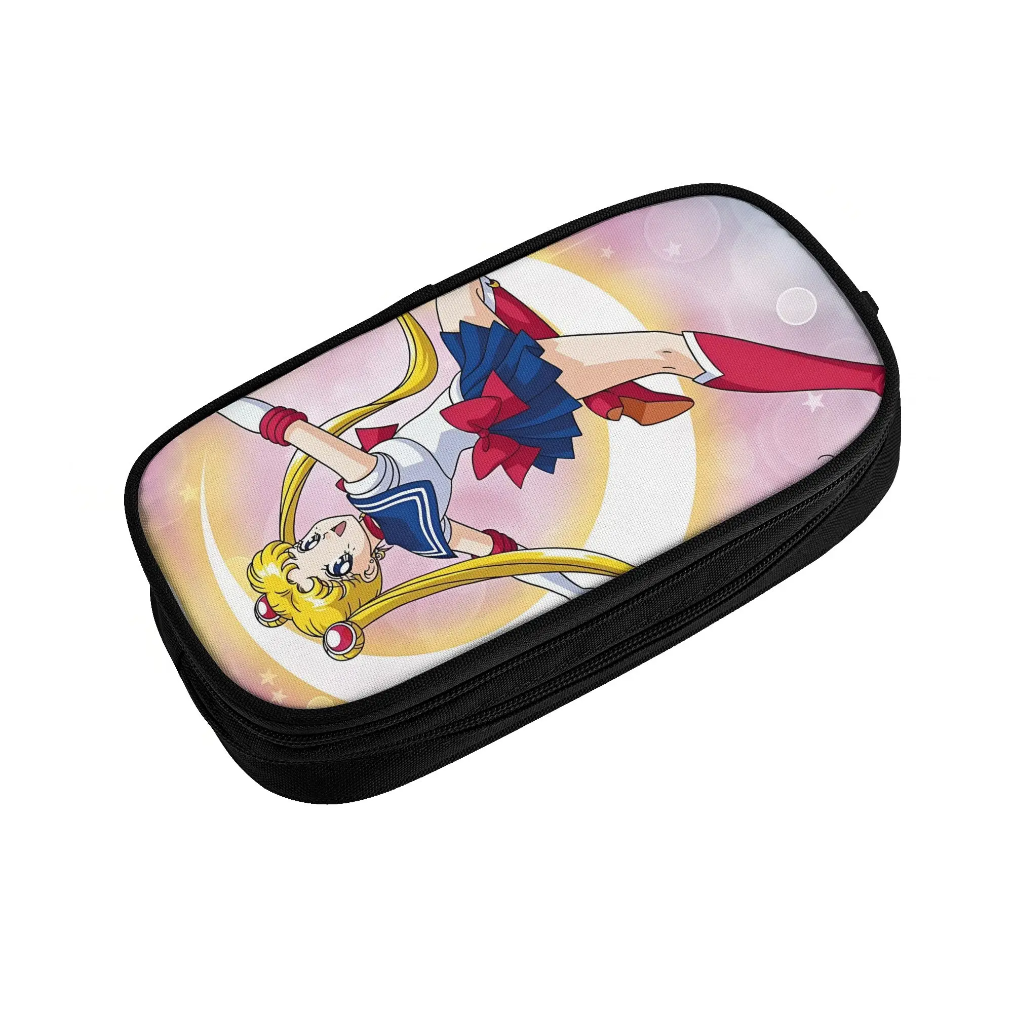 

Custom S-Sailors Moons Pencil Cases for Boy Girl Large Storage Princess Serenity Pen Box Bag Stationery