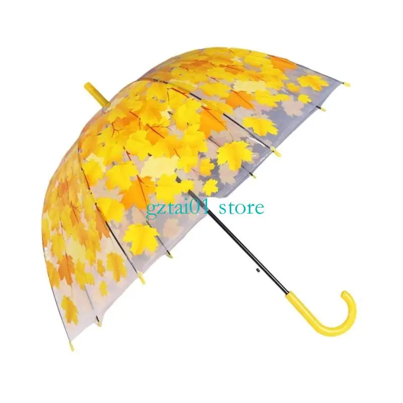 

L1EA RAIN UMBRELLAS DOME BirdCage Автоматическое прозрачное пузырьковое зонтику с листьями видно через куполо