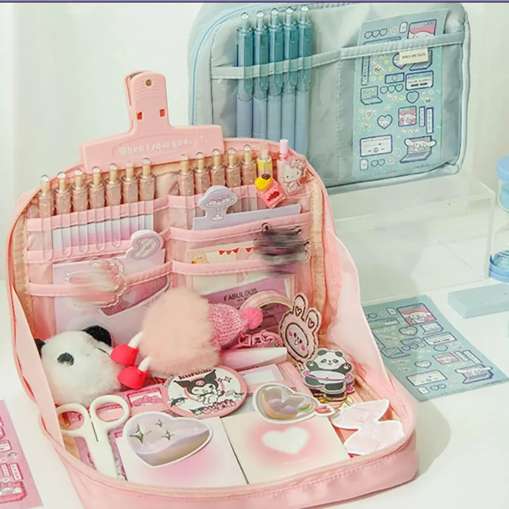 

Fashion 12-Layer Pen Bag 90 Degree Large Opening Round Zipper Pencil Case Large Capacity Stationery Bag Gift