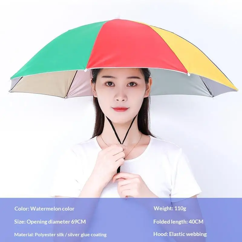 Portable UV Protection Waterproof Hands-Free Shade Cap Foldable Umbrella Hat For Gardening Fishing Hiking Camping Outdoor