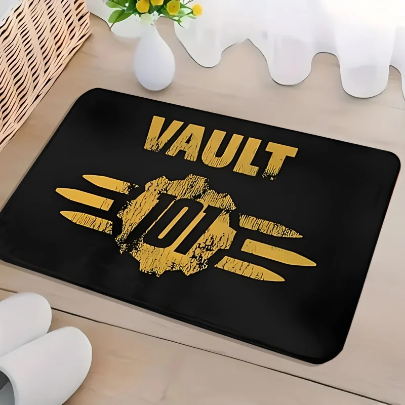 Fallout Vault 101 Welcome Door Mat Machine Washable Anti Slip Polyester Indoor and Outdoor Entrance Rug Home Decoration Carpet