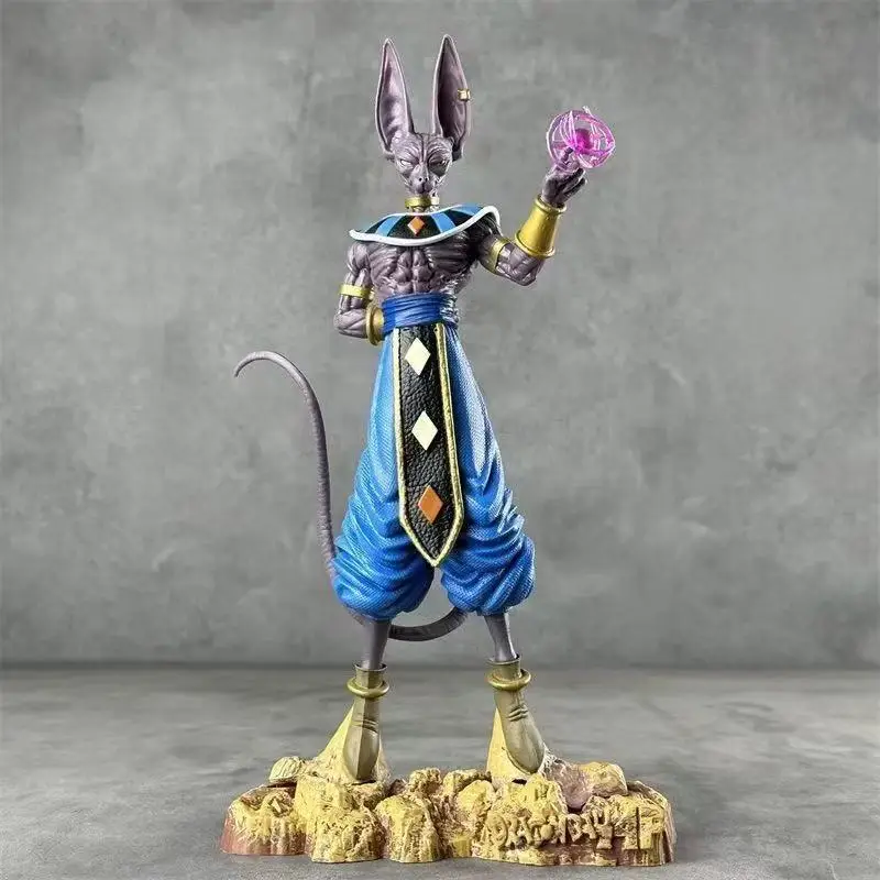 Dragon Ball Super Beerus Figure, God of Destruction Standing Statue with Energy Ball, Anime PVC Collectible Model Toy