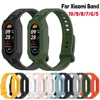 Silicone Strap for Xiaomi Band 10 9 8 7 6 5 Sports Strap Smartwatches On For Xiomi Band10 Band9 Bracelet Straps
