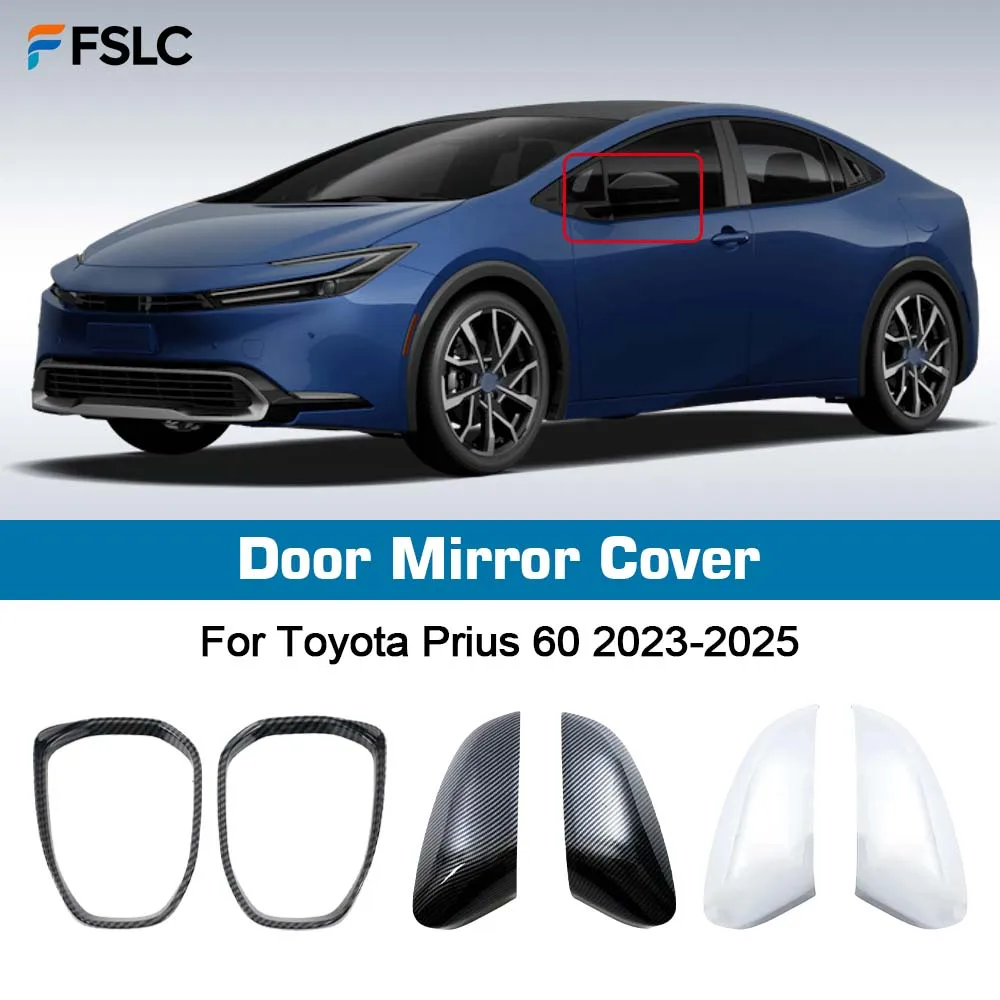 

⭐Genuine⭐ Car Decoration Door Mirror Cover For Toyota Prius 60 2023-2025 Decoration Chrome Silver Rain Eyebrow Exterior Styling