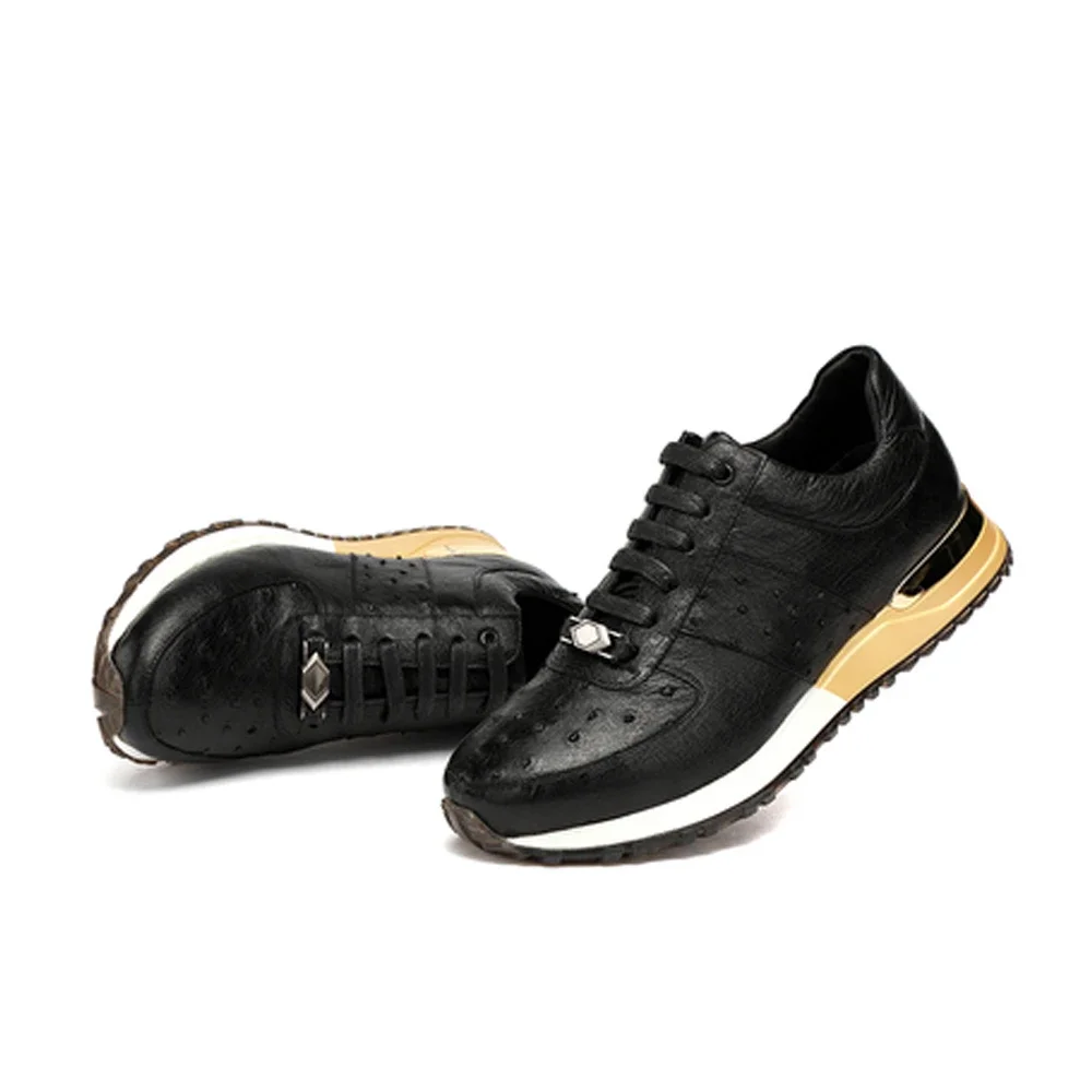 

Hulangzhishi новые туфли из страусиной кожи, мужские туфли из страуса, мужская модная мужская повседневная обувь с мягкой подошвой