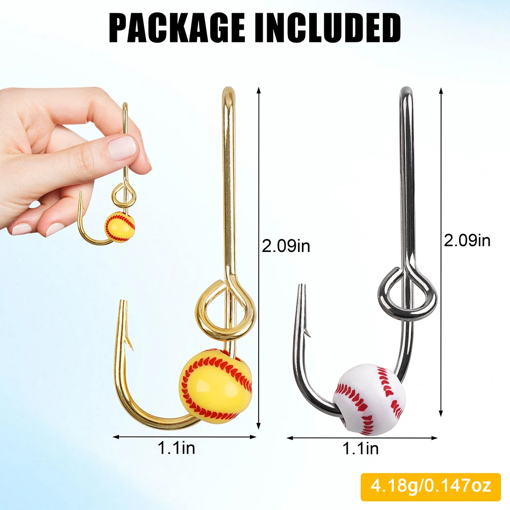 Clip para sombrero de pesca con anzuelo – Pin con cuentas de fútbol - imagen 3