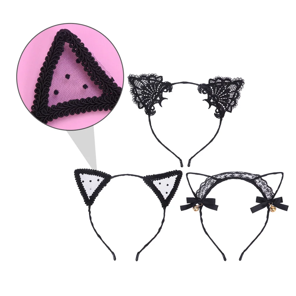 

6pcs Cat Ear Headband Set High-Quality Hair Adornment Cosplay Party Accessories For Women Animal Headdress Decor Carnival Prom