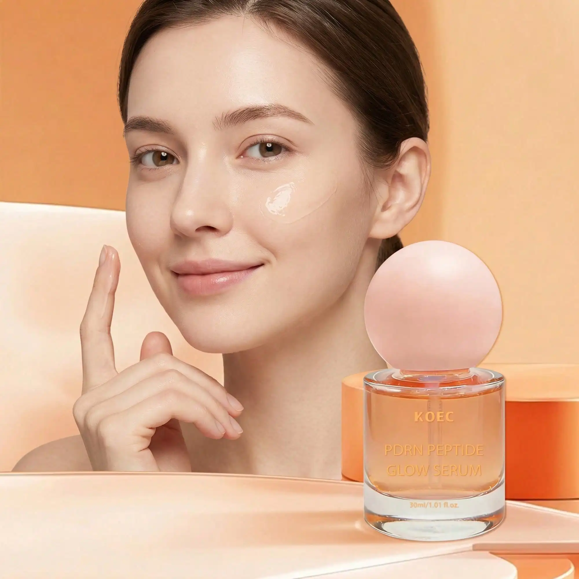 PDRN Peptide-8 Serum lightweight quick-absorbing essence, apply 1-2 pumps on clean face and neck morning and night, follow with moisturizer or SPF to maximize brightening, smoothing and plumping effects.