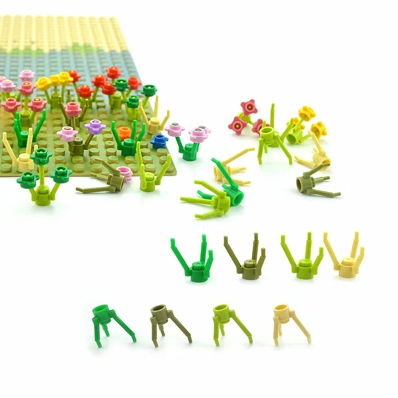 MOC-DIY Blocos de Construção para Casa, Acessórios de Jardim, Flower Stem, Algas Grama, Plantas Arbusto, Tree Leaf, Montagem Bricks Brinquedos, MOC Parts, 3741