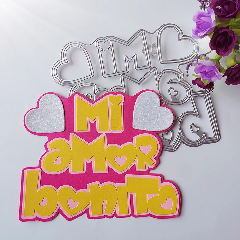 

beautiful spanish my love die-cutting dies scrapbook decoration embossed photo album decoration card making DIY crafts