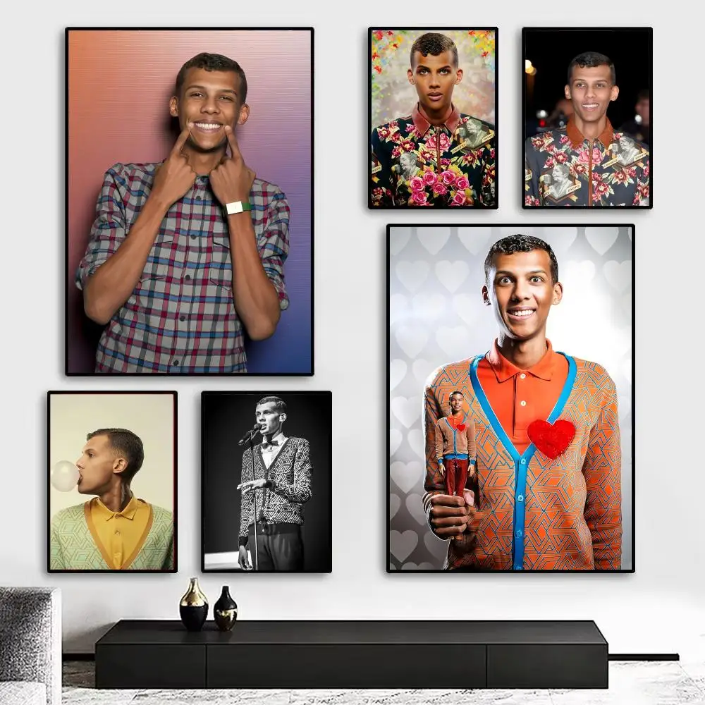 Singer S-Stromae Poster Kunstdruck Wanddekoration, ideal für Wohnzimmer, Schlafzimmer, Bar, Salon und als Geschenk für Zuhause