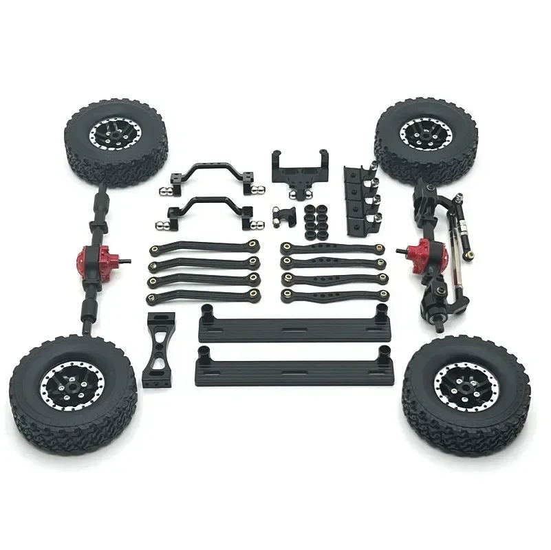 

WPL C64 C64-1 Metal Front and Rear Axle Chassis Link Rod Pull Rod Mount Side Pedal Tire Set 1/16 RC Car Upgrade Parts