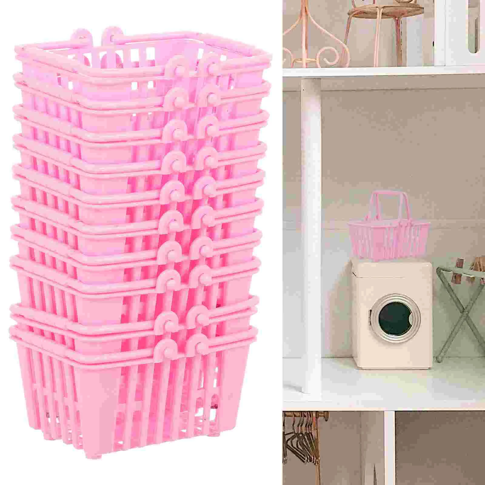 10 Pcs Dollhouse Shopping Basket Mini Toy Kids for Storage Children Miniature Grocery