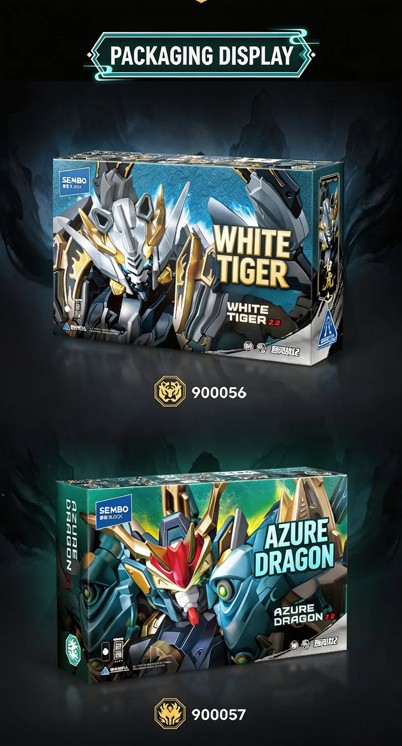 Source Spirit War Chronicles Tianxing-Klasse Blauer Drache und Weißer Tiger Mecha-Bausatz Simulationsmodell Hochschwieriges Sammlerstück Spielzeug Geschenk für Jungen Weihnachts- und Geburtstagsgeschenk – Detail 10