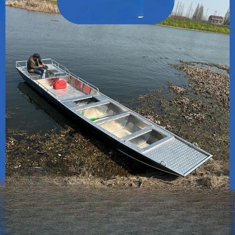 Thickened aluminum magnesium combined flat head fishing boat, speedboat, net casting boat, Jiawang fishing boat, widened